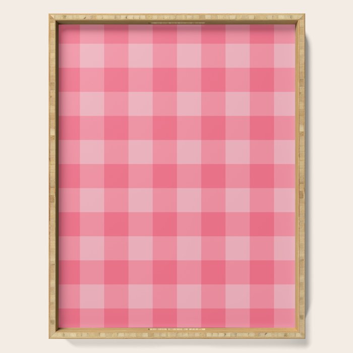Sweet Peony Gingham Serving Tray Gallery Image 1