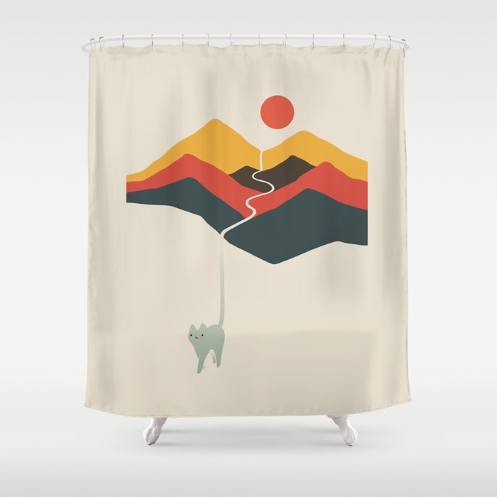Cat Landscape 149 Shower Curtain Gallery Image 1