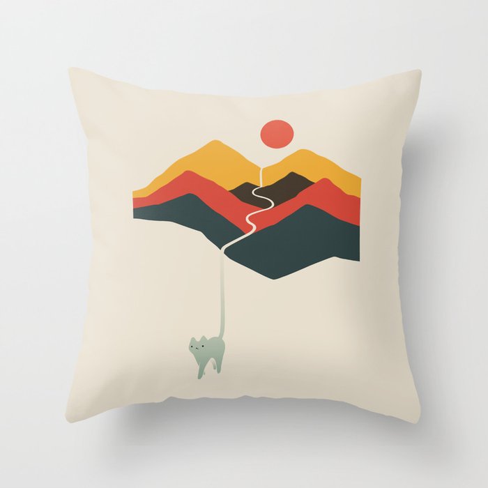 Cat Landscape 149 Throw Pillow Gallery Image 6