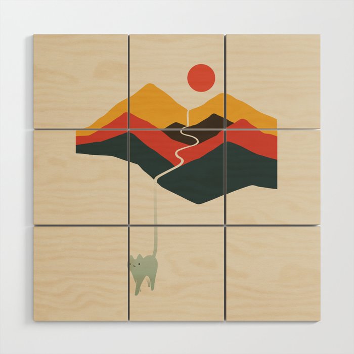 Cat Landscape 149 Wood Wall Art Gallery Image 1