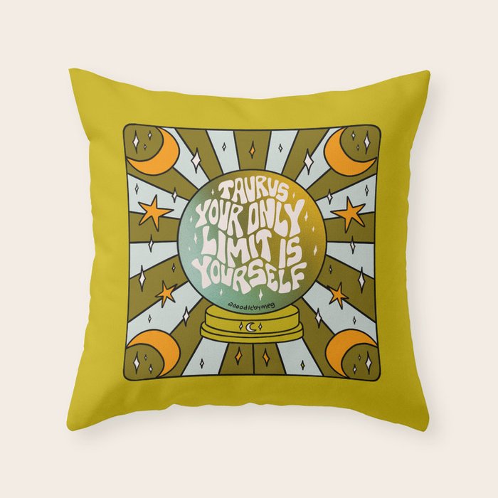 Taurus Crystal Ball Throw Pillow Gallery Image 1