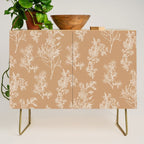 Botanical Cottage Floral Pattern in Neutral Camel Credenza Gallery Image 1