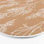 Botanical Cottage Floral Pattern in Neutral Camel Bath Mat Gallery Image 3