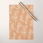 Botanical Cottage Floral Pattern in Neutral Camel Wrapping Paper Gallery Image 1