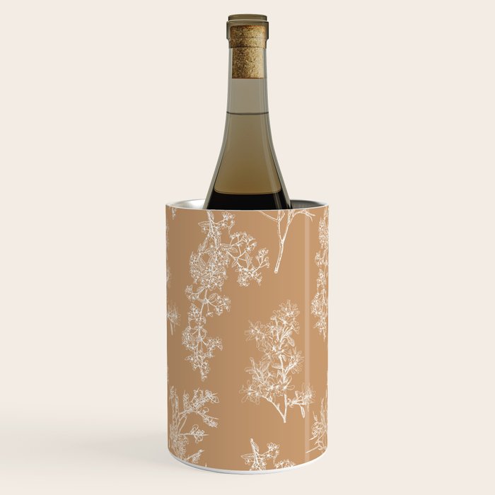 Botanical Cottage Floral Pattern in Neutral Camel Wine Chiller Gallery Image 3
