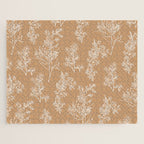 Botanical Cottage Floral Pattern in Neutral Camel Jigsaw Puzzle Gallery Image 1