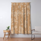 Botanical Cottage Floral Pattern in Neutral Camel Window Curtain Gallery Image 5