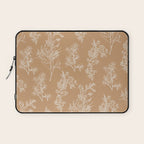 Botanical Cottage Floral Pattern in Neutral Camel Laptop Sleeve Gallery Image 1