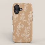 Botanical Cottage Floral Pattern in Neutral Camel iPhone Case Gallery Image 1