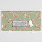 Dancing tiger Zig zag tiger - mint sand Desk Mat Gallery Image 1