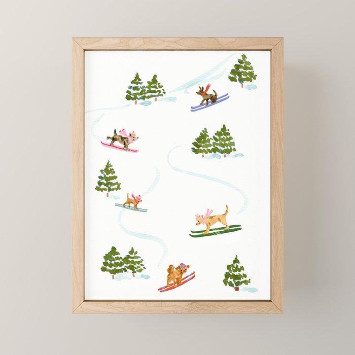 Ski Dogs Mini Art Print Gallery Image 1