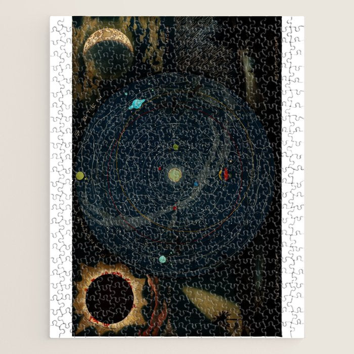 "Planetary System, Eclipse of the Sun, the Moon, the Zodiacal Light, Meteoric Shower" by Levi Walter Yaggi, 1887 Jigsaw Puzzle Gallery Image 1