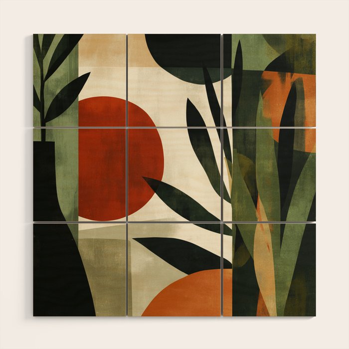 Olive and Ember Quiet Shapes Wood Wall Art Gallery Image 1