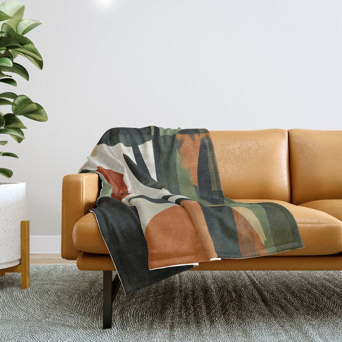 Olive and Ember Quiet Shapes Throw Blanket Gallery Image 1