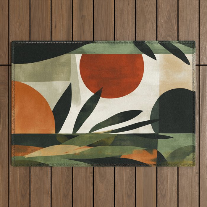 Olive and Ember Quiet Shapes Outdoor Rug Gallery Image 1