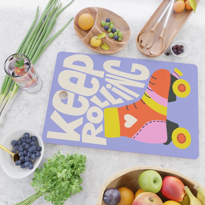 Keep Rolling Roller Skates Cutting Board Gallery Image 2