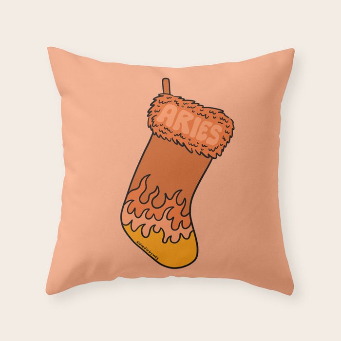 Aries Stocking Throw Pillow Gallery Image 1