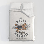 The Salty Mermaid Dive Bar & Fish Shack - Retro Pinup Mermaid Travel Art Comforter Gallery Image 6