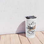 The Salty Mermaid Dive Bar & Fish Shack - Retro Pinup Mermaid Travel Art Travel Mug Gallery Image 4