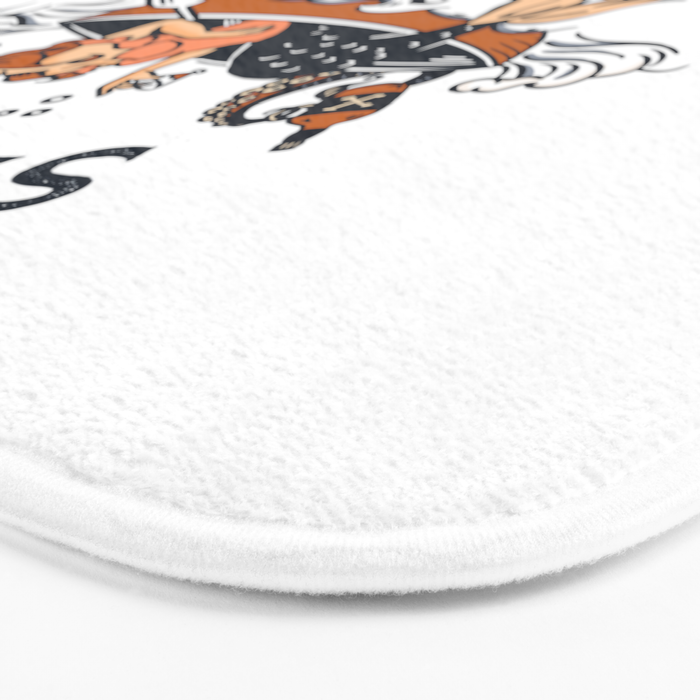 The Salty Mermaid Dive Bar & Fish Shack - Retro Pinup Mermaid Travel Art Bath Mat Gallery Image 3