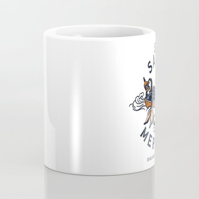 The Salty Mermaid Dive Bar & Fish Shack - Retro Pinup Mermaid Travel Art Coffee Mug Gallery Image 4