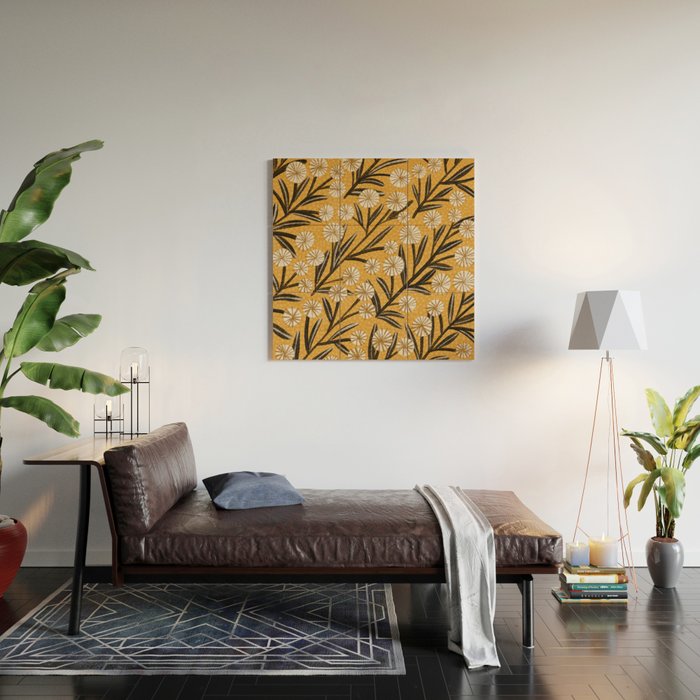 Summer Garden / Yellow & Black Wood Wall Art Gallery Image 2
