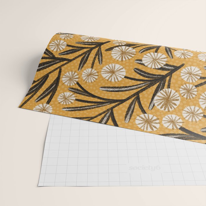 Summer Garden / Yellow & Black Wrapping Paper Gallery Image 2