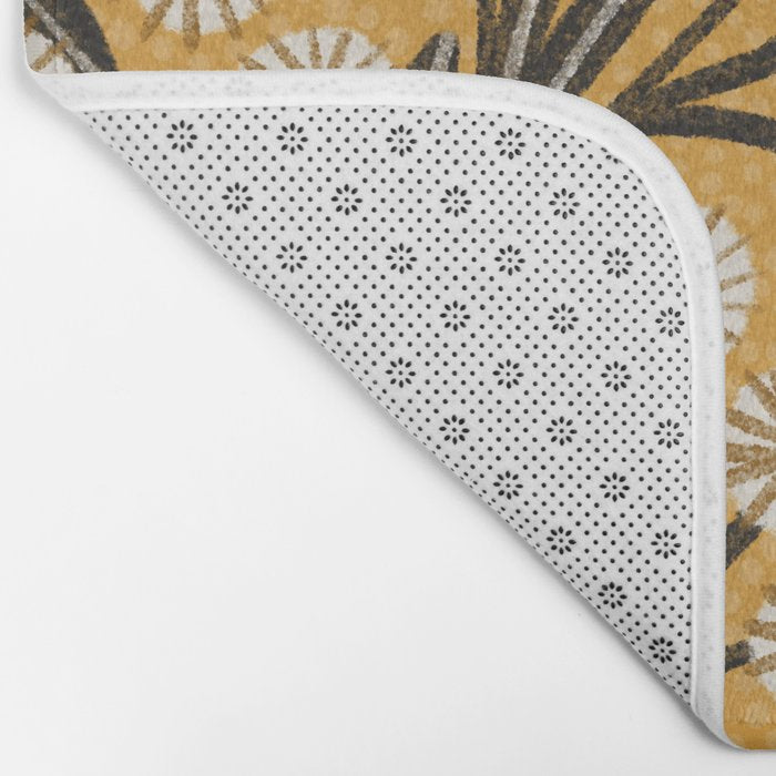 Summer Garden / Yellow & Black Bath Mat Gallery Image 2