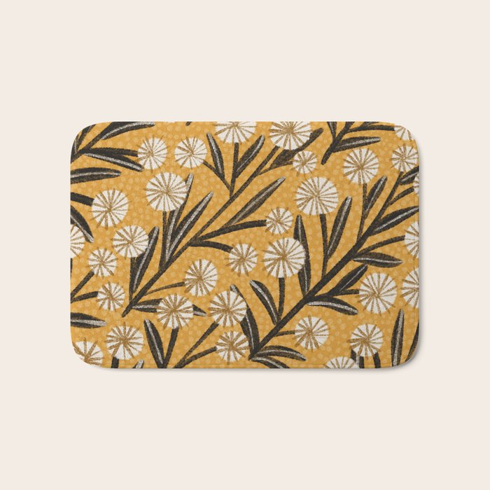 Summer Garden / Yellow & Black Bath Mat Gallery Image 1