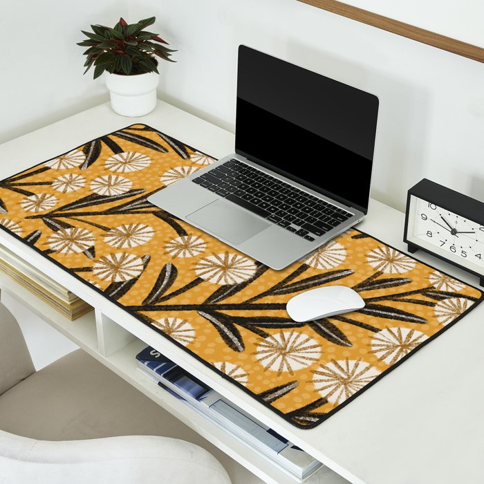 Summer Garden / Yellow & Black Desk Mat Gallery Image 2