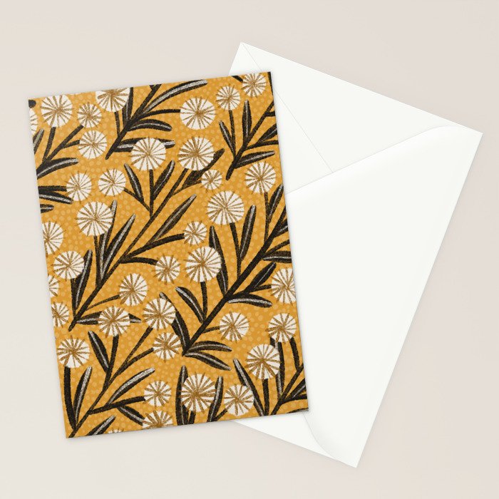 Summer Garden / Yellow & Black Stationery Card Gallery Image 2
