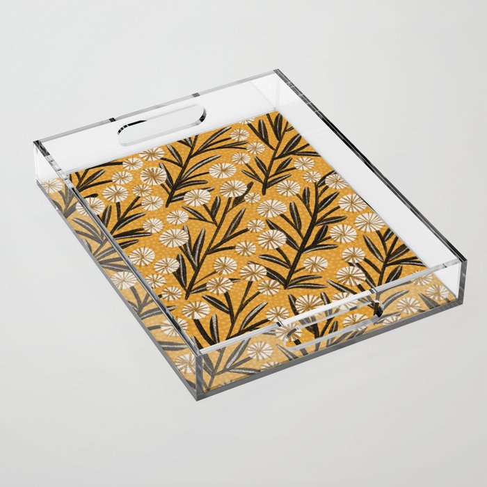 Summer Garden / Yellow & Black Acrylic Tray Gallery Image 1