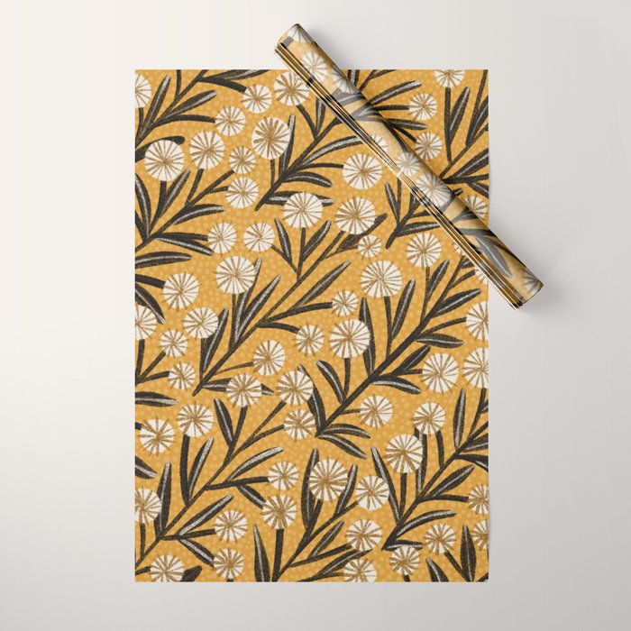 Summer Garden / Yellow & Black Wrapping Paper Gallery Image 1