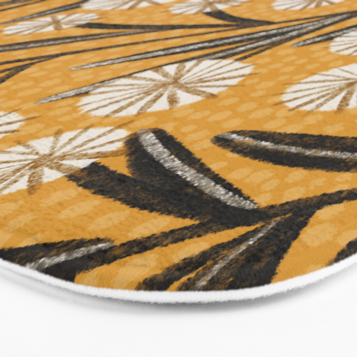 Summer Garden / Yellow & Black Bath Mat Gallery Image 3