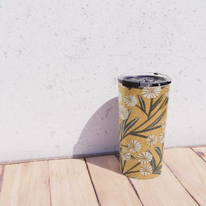 Summer Garden / Yellow & Black Travel Mug Gallery Image 4