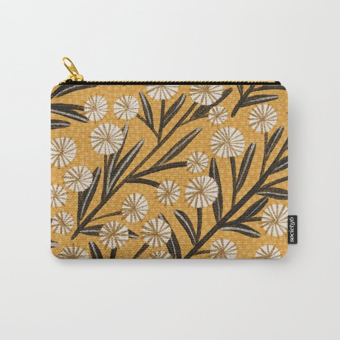 Summer Garden / Yellow & Black Carry All Pouch Gallery Image 1