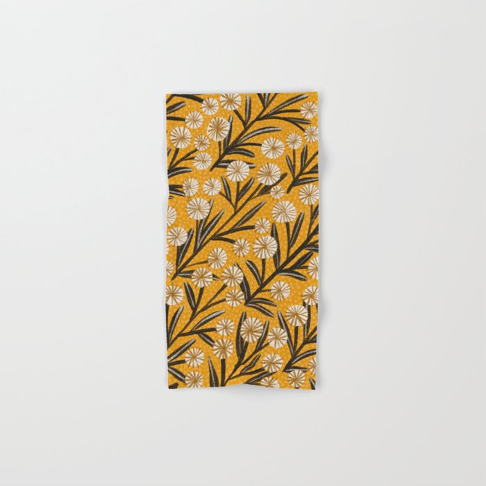 Summer Garden / Yellow & Black Bath Towel Gallery Image 1