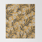 Summer Garden / Yellow & Black Throw Blanket Gallery Image 2