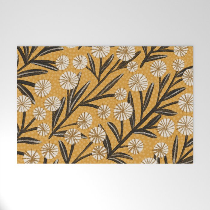 Summer Garden / Yellow & Black Welcome Mat Gallery Image 1