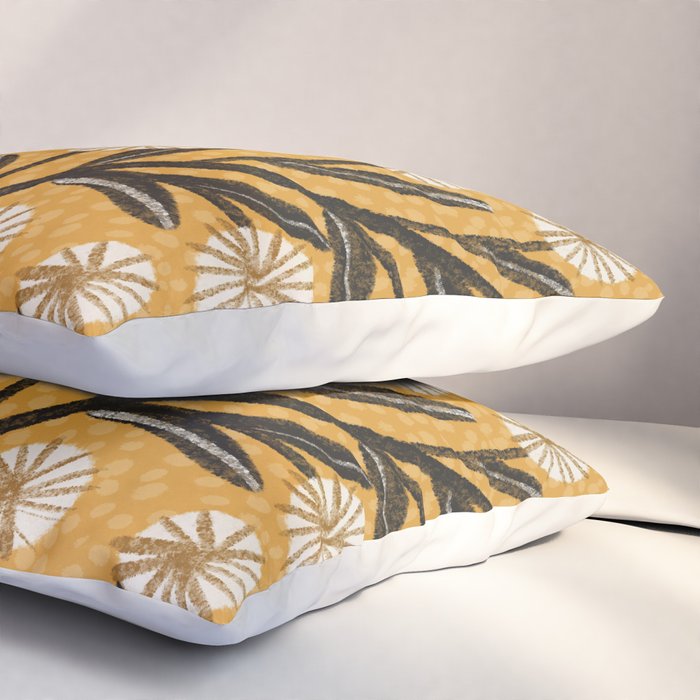 Summer Garden / Yellow & Black Pillow Sham Gallery Image 3