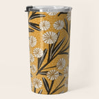 Summer Garden / Yellow & Black Travel Mug Gallery Image 3