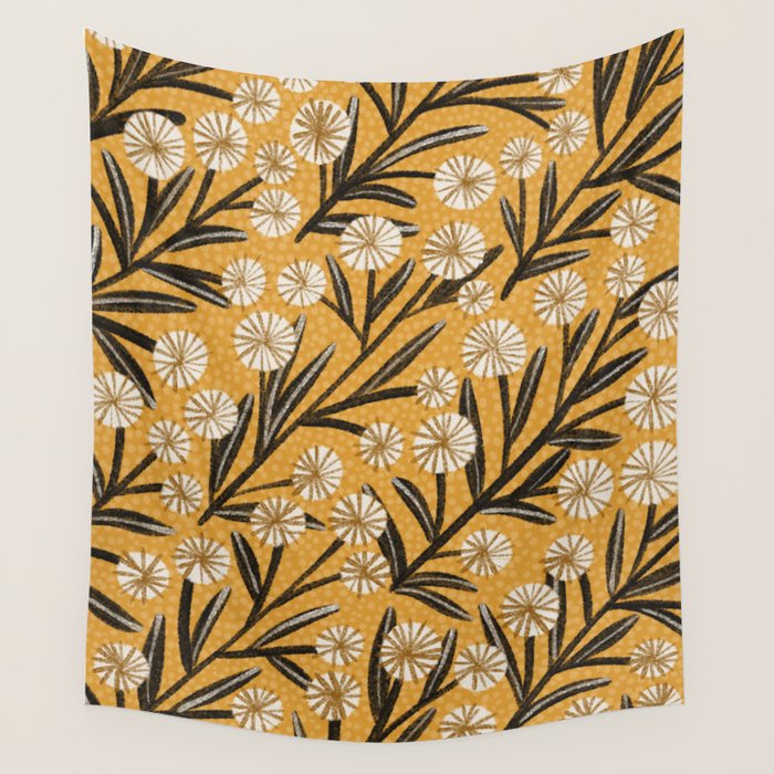 Summer Garden / Yellow & Black Wall Tapestry Gallery Image 1