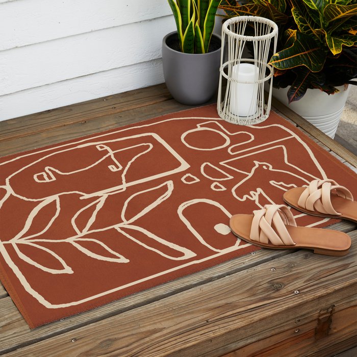 Paleolithic Abstract Art 1 Outdoor Rug Gallery Image 2