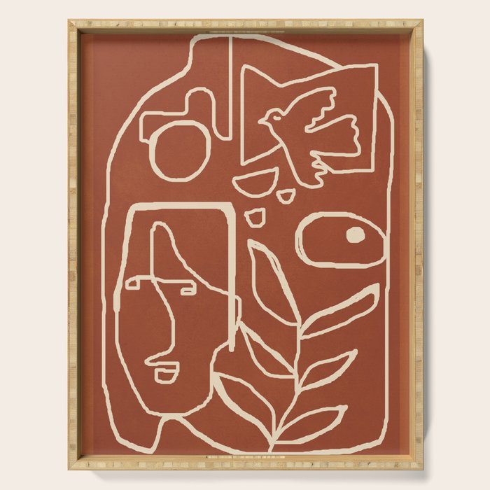 Paleolithic Abstract Art 1 Serving Tray Gallery Image 1