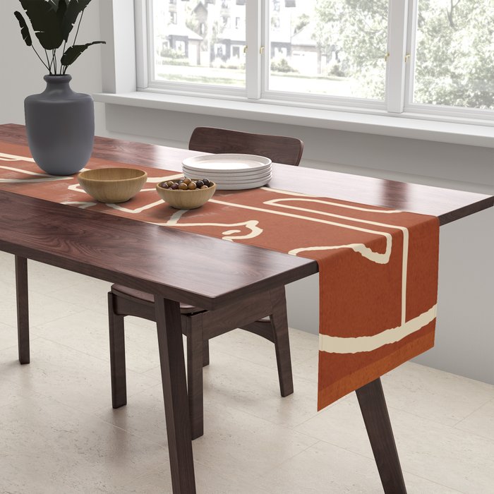 Paleolithic Abstract Art 1 Table Runner Gallery Image 2