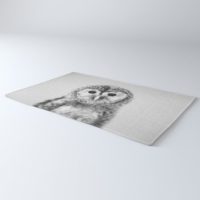 Baby Owl - Black & White Rug Gallery Image 3
