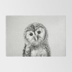 Baby Owl - Black & White Rug Gallery Image 2