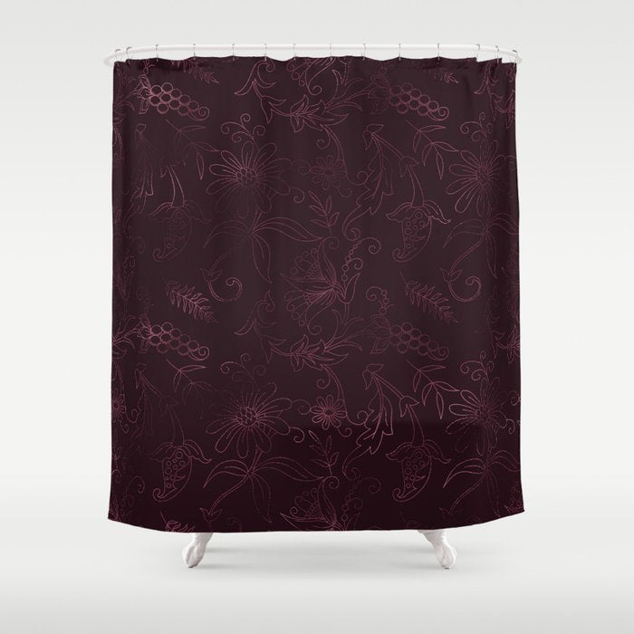 Agate Burgundy Pattern Design Shower Curtain Gallery Image 1