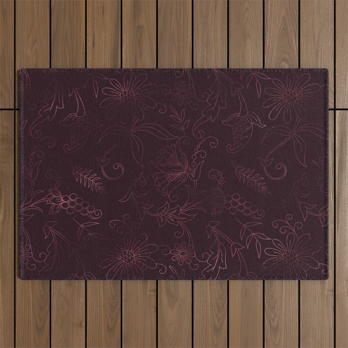 Agate Burgundy Pattern Design Outdoor Rug Gallery Image 1