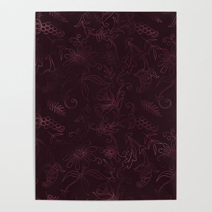 Agate Burgundy Pattern Design Poster Gallery Image 4